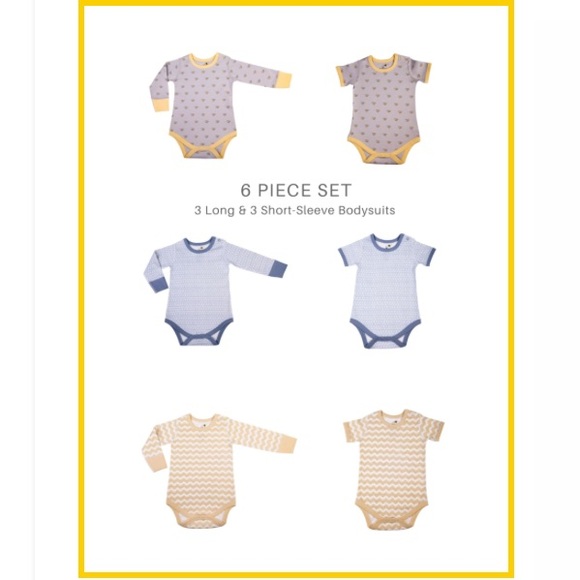 100% Organic Cotton 6 Piece Bodysuits Sets
